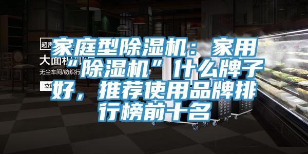 家庭型除湿机：家用“除湿机”什么牌子好，推荐使用品牌排行榜前十名
