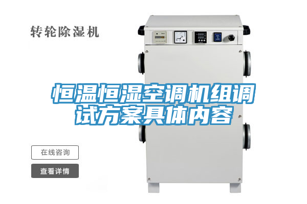 亚洲人成综合第一网站 恒温恒湿空调机组调试方案具体内容