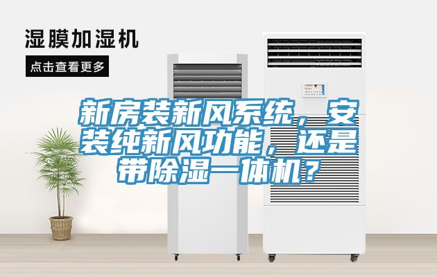 亚洲欧美一级特黄大片 新房装新风系统，安装纯新风功能，还是带除湿一体机？