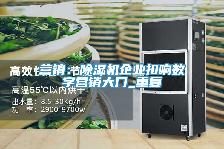 亚洲乱码一区二区三区 营销：除湿机企业扣响数字营销大门_重复