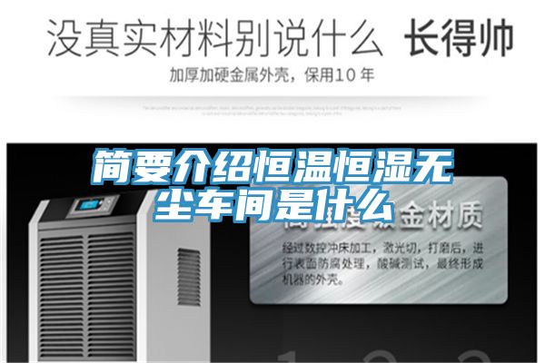 亚洲人成综合第一网站 简要介绍恒温恒湿无尘车间是什么