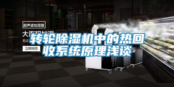 亚洲人成综合第一网站 转轮除湿机中的热回收系统原理浅谈